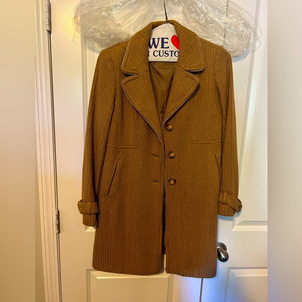 Anne Klein Argyle Quilted Wool coat